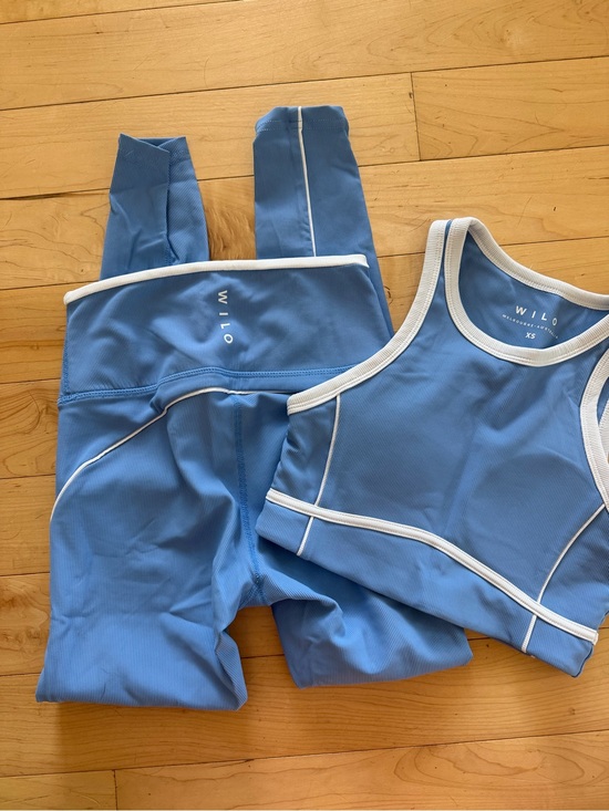 Wilo The Label Other - WILO Blue Athletic Crop Tank & Legging Set XS